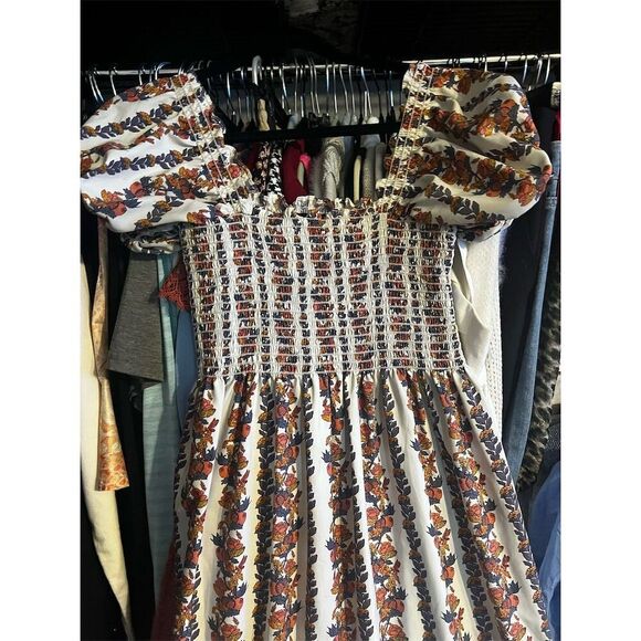 O.p.t Women's Floral Smocked Midi Dress Multicolor Size M Party/Cocktail NWOT - Picture 5 of 9